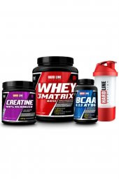 Hardline Whey 3matrix 908 gr Çilek + Kreatin 300 gr + Bcaa 4:1:1 Atb6 120 Tablet + Shaker - 1