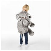Yumuşak Peluş Fil Oyuncak Gri Fil 60 Cm Gri Fil Çocuk Oyuncak - 3