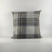 Gri Ekose Keten Kırlent Kılıfı - 1