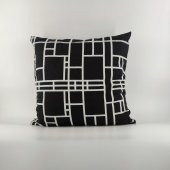 Siyah Geometrik Kırlent Kılıfı - 1