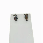 İtalya Murano Cam Siyah Baykuş Küpe thumbnail 1