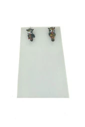 İtalya Murano Cam Siyah Baykuş Küpe thumbnail 2