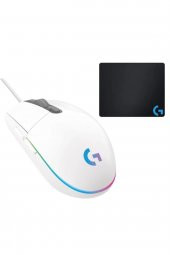 Logitech G102 Beyaz Lightsync Gaming Mouse + Oem Gaming Mouse Pad 40x30cm - 1