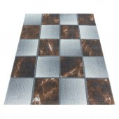 Dekoratif Modern Mermer Karo desenli yumuşak Bakır Gri  Oturma Odası Salon Halısı - 3