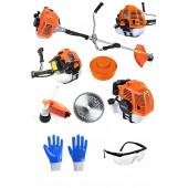 Snaiker Alman H22 6 Hp Yan Tipi Benzinli Motorlu Ot Çalı Tırpanı Çim Biçme Makinesi Tırpan Hediyeli Set - 2