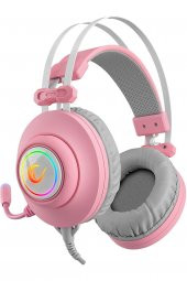 Rampage Pulsar Pembe 7.1 Surround Titreşim Rgb Işık Efektli Gaming Oyuncu Mikrofonlu Kulaklık - 2