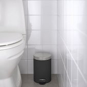 Çöp Kutusu Koyu Gri , MeridyenDukkan  24 cm Banyo Çöp Kutusu - 2