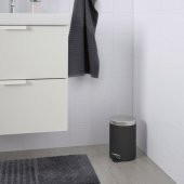 Çöp Kutusu Koyu Gri , MeridyenDukkan  24 cm Banyo Çöp Kutusu - 3