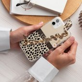 Realme C25 Kılıf Love Yourself Çiçekli Leopar Desenli Zincirli - 2