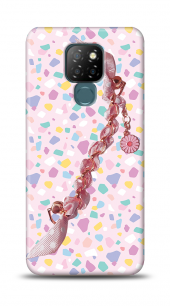 General Mobile GM 20 Kılıf Color Pattern Pembe Çiçekli Puantiye Desenli Zincirli - 1
