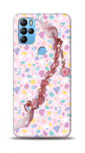 General Mobile GM 21 Pro Kılıf Color Pattern Pembe Çiçekli Puantiye Desenli Zincirli - 1