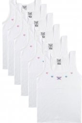 Tutku İç Giyim Geniş Askılı İşlemeli Kız Çocuk Atlet 6 lı Paket - 2