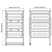3 Katlı Evrak Rafı-Makyaj Düzenleme Çekmecesi IKEA 30x56 cm Metal 3 Katlı Raf Beyaz - 3