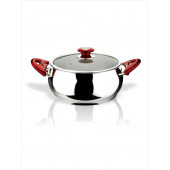 En İyi Kalite Büyük 2 LT. Cam Kapaklı Yanmaz Bakalit Kulplu Kalın Tabanlı Paslanmaz Çelik Tencere - 1