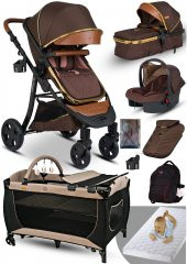 9 İn 1 Yeni Ekonomi Paket 985 Travel Sistem Bebek Arabası 560 Oyun Parkı Park Yatak Beşik - 1
