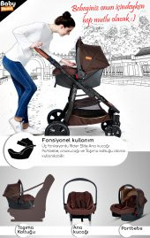 9 İn 1 Yeni Ekonomi Paket 985 Travel Sistem Bebek Arabası 560 Oyun Parkı Park Yatak Beşik - 6