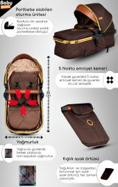 9 İn 1 Yeni Ekonomi Paket 985 Travel Sistem Bebek Arabası 560 Oyun Parkı Park Yatak Beşik - 7