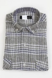 Hipatu Desenli Çift Cepli Yün Gömlek- Yeşil - 1