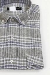 Hipatu Desenli Çift Cepli Yün Gömlek- Yeşil - 2