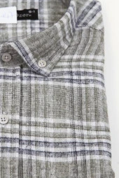 Hipatu Desenli Çift Cepli Yün Gömlek- Yeşil - 4