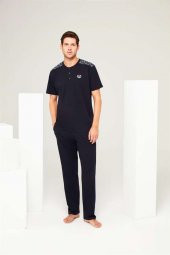 Mod Collection 3625 Erkek Lacivert 3 lü Pijama Takımı - 1