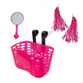 Hsgl Bisiklet Scooter Pembe Sepet Püskül Ayna  Set Aksesuar Cocuk Bisiklet - 1