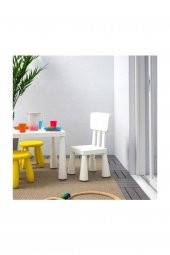 Çocuk Tabure-Sandalyesi Beyaz Renk IKEA  Çocuk Sandalye-Oturak Masa Oyun Meridyendukkan Sandalyesi Polipropilen Plastik - 3