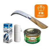 Bayram Aşı Bıçağı 22 cm No:3 + Aşı Macunu + Aşı Bandı (3lü Paket) - 1
