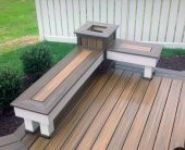 Lüks Wood Bank Saksı Bahçe Teras 140+80 Saksı 45x45cm - 1