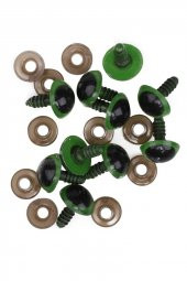 Amigurumi Vidalı Göz Yeşil 14 mm 5 Çift - 1