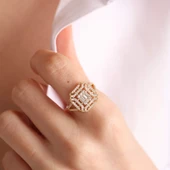 Sarı Altın Baget Yüzük Asimetrik Form thumbnail 1