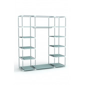 UNL Çift Yandan Raflı Bez Dolap Gri Kaliteli Plastik Profil - 3