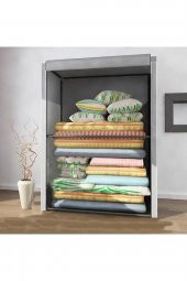 panayır Özel Tasarım Güçlendirilmiş Çelik Yapım Yorgan Hurcu Yüklük Saklama Dolabı Gri Renk Bez Dolap - 1