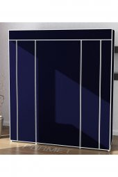 PORMET Çelik Profilli Lacivert Renk Bez Dolap, Kumaş Gardırop - 1