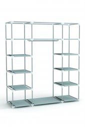 PORMET Çelik Profilli Lacivert Renk Bez Dolap, Kumaş Gardırop - 2