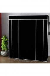 PORMET Çelik Profilli Siyah Renk Bez Dolap, Kumaş Gardırop - 1