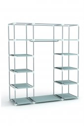 PORMET Çelik Profilli Siyah Renk Bez Dolap, Kumaş Gardırop - 2