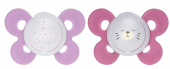 PEMBE TEBESSÜMLÜ VE YILDIZLI PHYSİOFORMA COMFORT SİLİKON EMZİK (16-36 AY)  2Lİ - 1