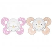 PEMBE TEBESSÜMLÜ-KREM TEBESSÜMLÜ PHYSİOFORMA COMFORT SİLİKON EMZİK (6-16 AY) 2Lİ - 1