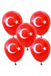 LATEKS BALON AY YILDIZ KIRMIZI 100LÜ - 1
