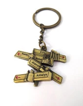 Metal Anahtarlık  Antalya Alanya Kemer Side Belek Yazılı Çanta Süsü thumbnail 1