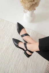 MND ALÇAK KARE ÖKÇE YANLARI AÇIK BİLEKTEN SARGILI KADIN GÜNLÜK-ABİYE AYAKKABI - 2