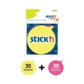 Gıpta Stick'n 76 x 76 Yuvarlak Konuşma Balon 2 Neon Renk 60 Yaprak - 1