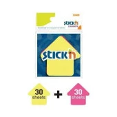 Gıpta Stick'n 76 x 76 Ok Şekil Yarı Saydam 2 Neon Renk 60 Yaprak - 1