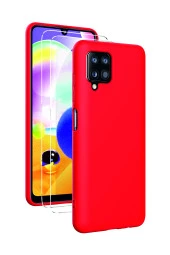 Samsung Galaxy A22 Kırmızı Silikon Rubber Kılıf Arka Kapak thumbnail 2