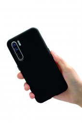 Oppo Reno 3 Siyah Silikon Rubber Kılıf Arka Kapak - 1