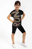 Roly Poly 2776 Run Siyah Kız Çocuk Bermuda Tayt Takım - 1