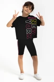 Roly Poly 2775 Garson Newyork Siyah Kız Çocuk Bermuda Tayt Takım thumbnail 2