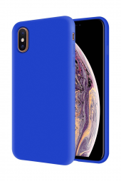 IPhone X Max Mavi Silikon Rubber Kılıf Arka Kapak thumbnail 2