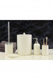 By Selim Elegance Krem 5 Parça Polyester Banyo Seti - 1